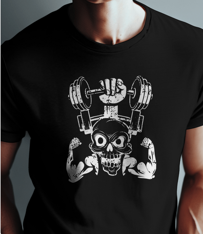 Wolvar Skull Gym T-Shirt | Hardcore Weightlifting & Powerlifting Workout Tee
